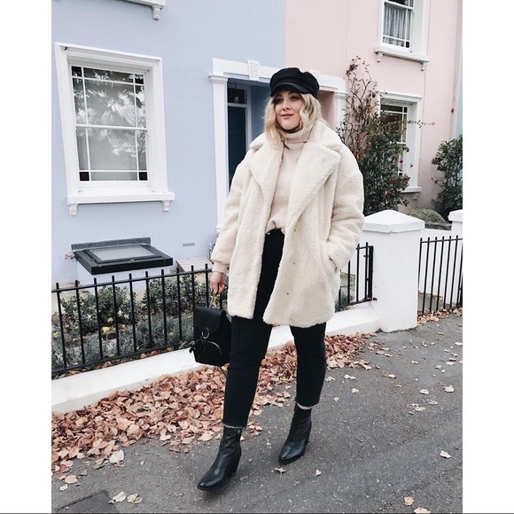 Topshop Jackets & Blazers - Topshop Oversized Furry Borg Cocoon Coat